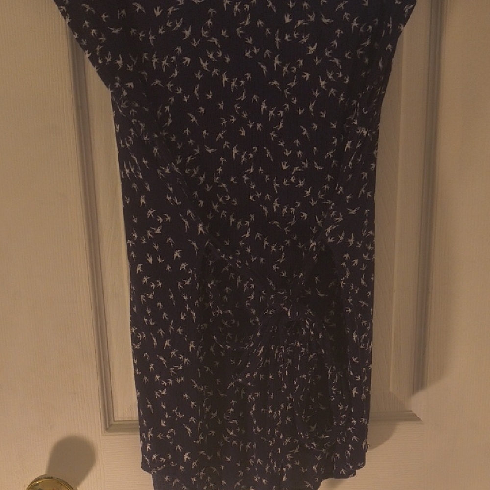 Navy Dress with Bird Print - Picture 4 of 4